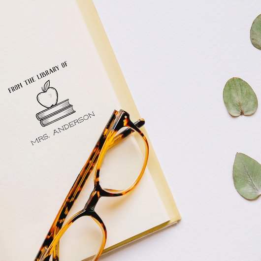 Robuuste, mooie leerlingenappel uit de bibliotheek  zelfinktende stempel