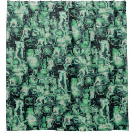 Robuuste mozaïek van abstract afbeelding, in groen douchegordijn