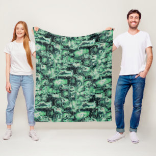 Robuuste mozaïek van abstract afbeelding, met groe fleece deken