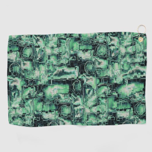 Robuuste mozaïek van abstract afbeelding, met groe golfhanddoek (Horizontaal)