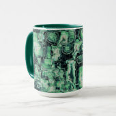 Robuuste mozaïek van abstract afbeelding, met groe mok (Voorkant links)