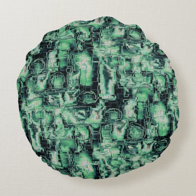 Robuuste mozaïek van abstract afbeelding, met groe rond kussen (Achterkant)