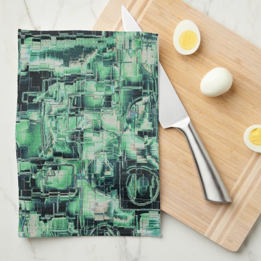 Robuuste mozaïek van abstract afbeelding, met groe theedoek (Quarter Fold)