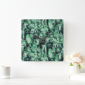 Robuuste mozaïek van abstract afbeelding, met groe vierkante klok (Huis)