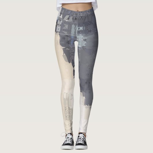 Robuuste Natuur / Blue Cream Design Leggings (Voorkant)