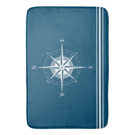 Robuuste Nautical Compass met Stripes Badmat (Voorkant Verticaal)