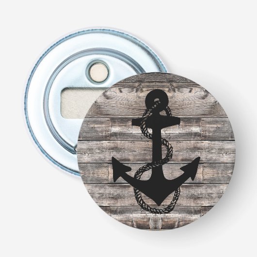 Robuuste nautische achtergrond met ANCHOR | Button Flesopener (Voorkant)