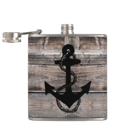 Robuuste nautische achtergrond met ANCHOR | Heupfles