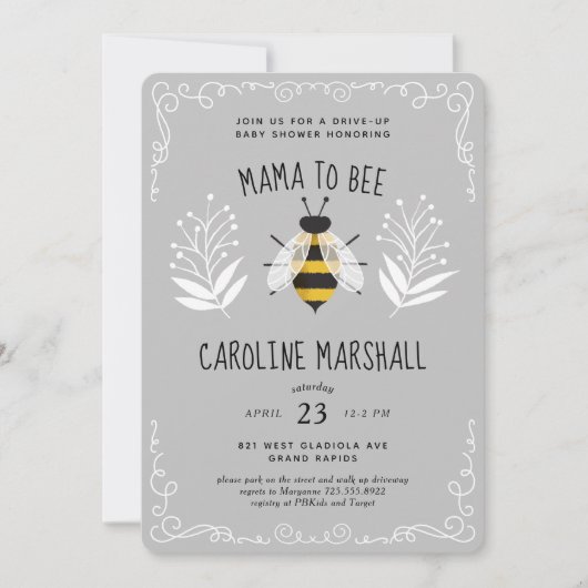 Robuuste neutraal mamma-to-bee Baby drive-up Showe Kaart (Voorkant)