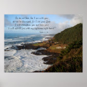Robuuste Ocean Coast Isaiah 41:10 Afdruk Poster (Voorkant)