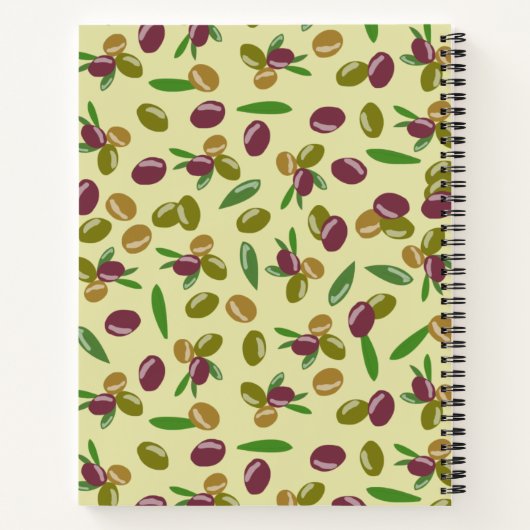 Robuuste olijfbomen en lederen patroonrecepten kok notitieboek (Achterkant)