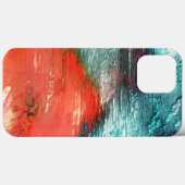 Robuuste oranje blauwe textuur met een aan de zijk Case-Mate iPhone case (Achterkant (horizontaal))
