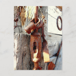 Robuuste oude kettingen en gereedschappen briefkaart