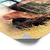 Robuuste oude loskoppeling van vrachtwagens poster (Hoek)