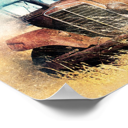 Robuuste oude  loskoppeling van vrachtwagens poster (Hoek)