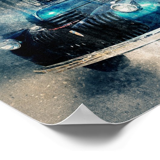 Robuuste oude  loskoppeling van vrachtwagens poster (Hoek)