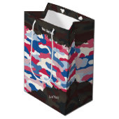 Robuuste patriottische camouflage gepersonaliseerd medium cadeauzakje (Voorkant Gekanteld)