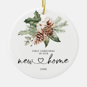 Robuuste pine eerste Kerstmis in ons nieuwe thuisc Keramisch Ornament