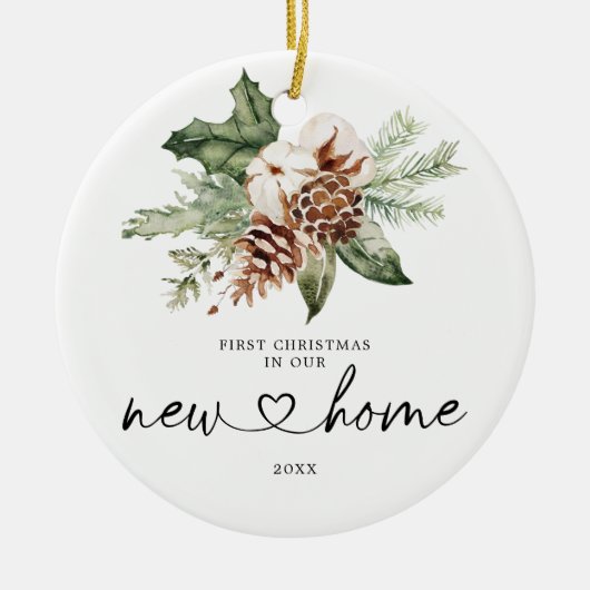 Robuuste pine eerste Kerstmis in ons nieuwe thuisc Keramisch Ornament (Voorkant)