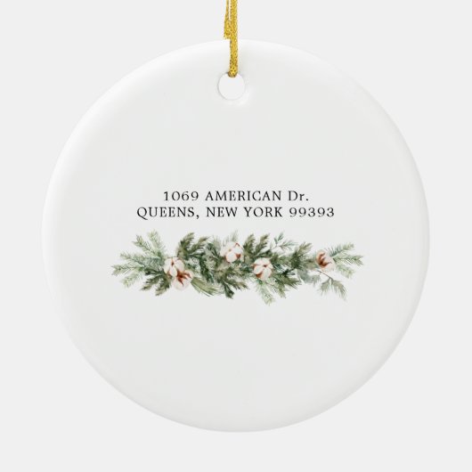 Robuuste pine eerste Kerstmis in ons nieuwe thuisc Keramisch Ornament (Achterkant)