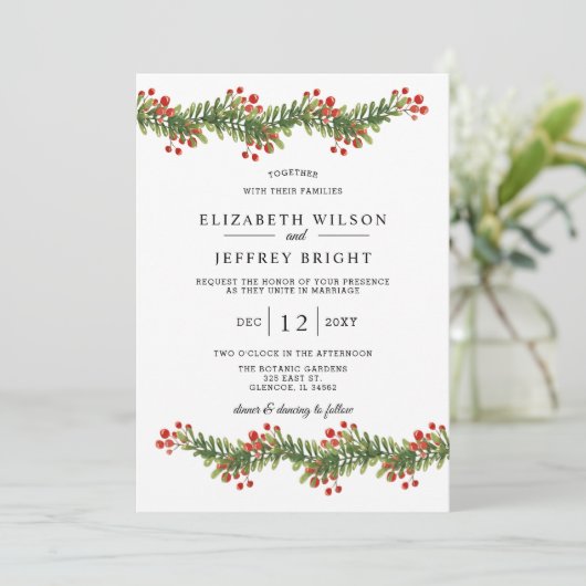 Robuuste ploegen van Holly Winter Kerstbruiloft in Kaart (Staand voorkant)