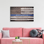 Robuuste politiefunctionarissen gebeden met een bl canvas afdruk (Insitu (Woonkamer))