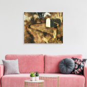 Robuuste postbus op landweg canvas afdruk (Insitu (Woonkamer))