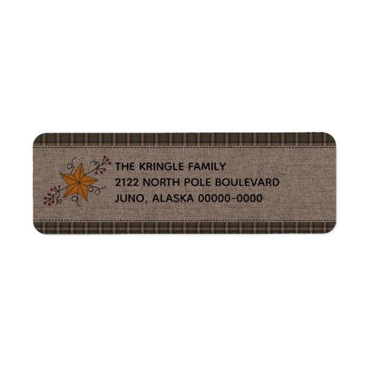 Robuuste primitieve ster met Pip Berries Label (Voorkant)