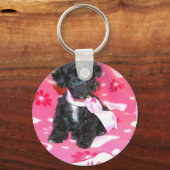 Robuuste puppy in roze sleutelhanger (Voorkant)
