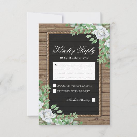 Robuuste respons | Organic Greenery Wedding RSVP Kaartje (Voorkant)