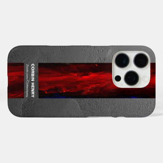 Robuuste Rode Naam Abstracte Textuur Case-Mate iPhone Case (Achterkant (horizontaal))
