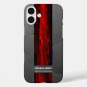 Robuuste Rode Naam Abstracte Textuur Case-Mate iPhone Case (Achterkant)