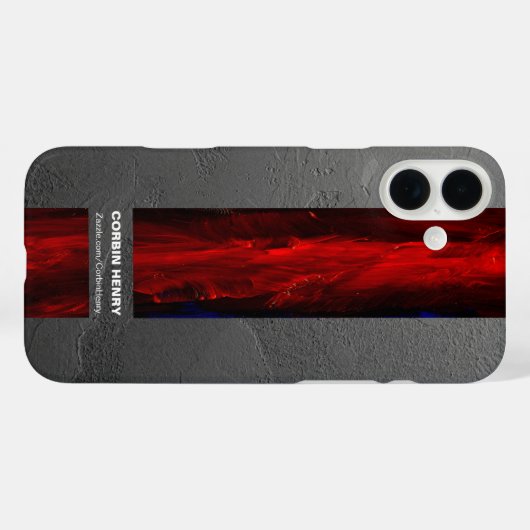 Robuuste Rode Naam Abstracte Textuur Case-Mate iPhone Case (Achterkant (horizontaal))