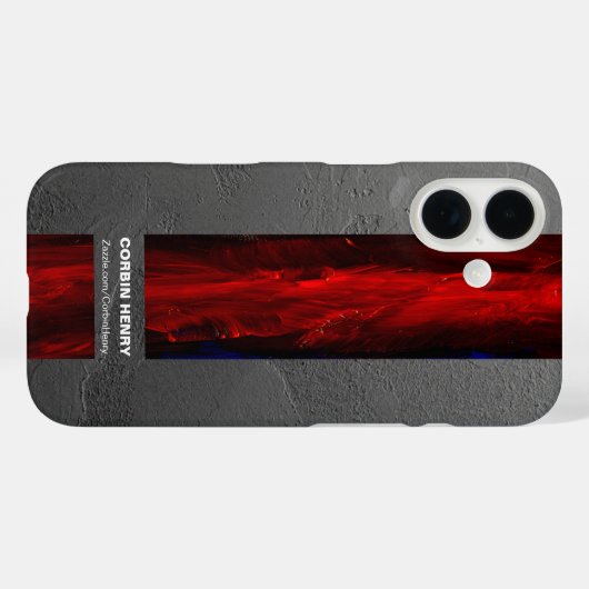 Robuuste Rode Naam Abstracte Textuur Case-Mate iPhone Case (Achterkant (horizontaal))