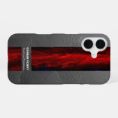 Robuuste Rode Naam Abstracte Textuur iPhone 16 Hoesje (Achterkant horizontaal)