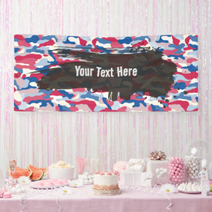 Robuuste Rode Wit & Blauwe Camouflage Lange Spandoek
