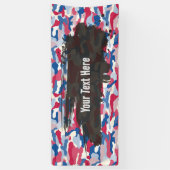 Robuuste Rode Wit & Blauwe Camouflage Lange Spandoek (Verticaal)