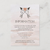 Robuuste Romantic Arrow en Heart Wedding Info Informatiekaartje (Voorkant)