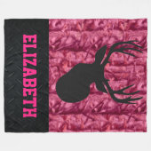 Robuuste roze damesCamo Deer Hunting Name Blanket Fleece Deken (Voorkant (Horizontaal))