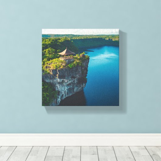 Robuuste schoonheid: de rand van een schiereiland canvas afdruk (Insitu (Houten vloer))