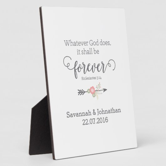 Robuuste scripts Christelijke Art Wedding Gift Fotoplaat (Zijkant)