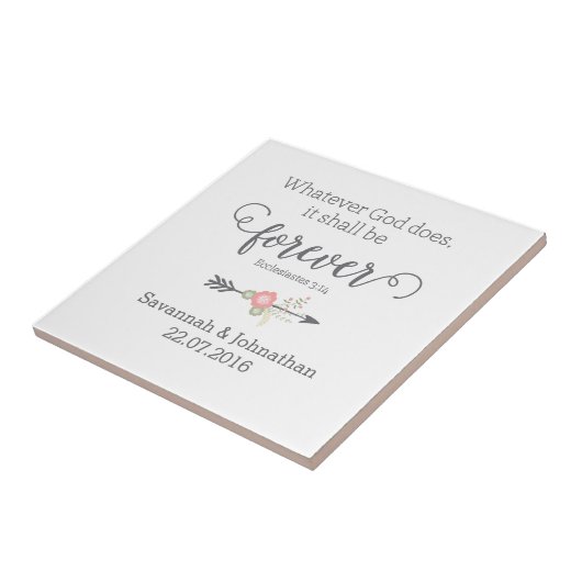 Robuuste scripts Christelijke Art Wedding Gift Tegeltje (Zijkant)