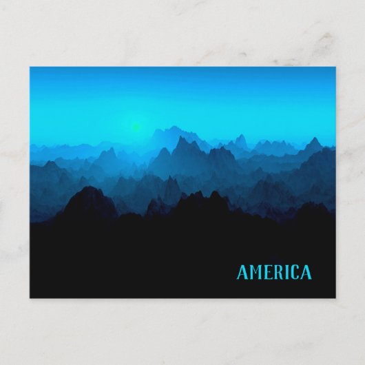Robuuste Smokey Blue Jagged Mountains Amerika Briefkaart (Voorkant)