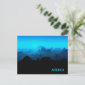 Robuuste Smokey Blue Jagged Mountains Amerika Briefkaart (Staand voorkant)