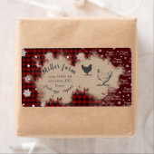 Robuuste sneeuwvlok blij kerstei karton etiket (Insitu)