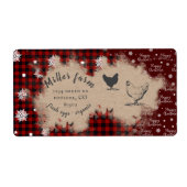 Robuuste sneeuwvlok blij kerstei karton etiket (Voorkant)