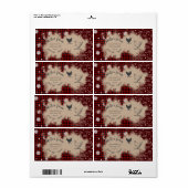 Robuuste sneeuwvlok blij kerstei karton etiket (Full Sheet)