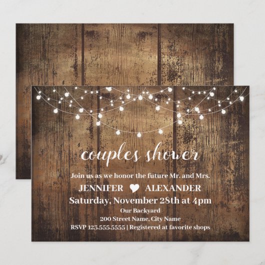 Robuuste stelletjes, trouwdouche kaart (Voorkant / Achterkant)