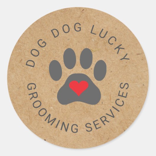 Robuuste sticker met kraft voor hartslag (Voorkant)