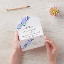 robuuste stoffige blauwe aquarel-stijl bloem & bla